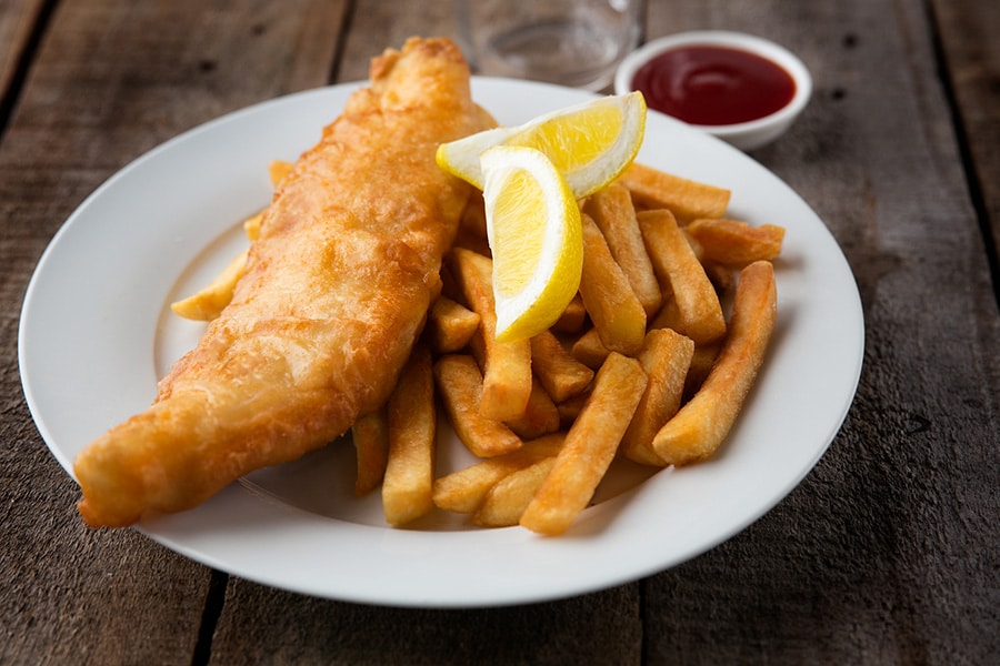 battered fish and chips