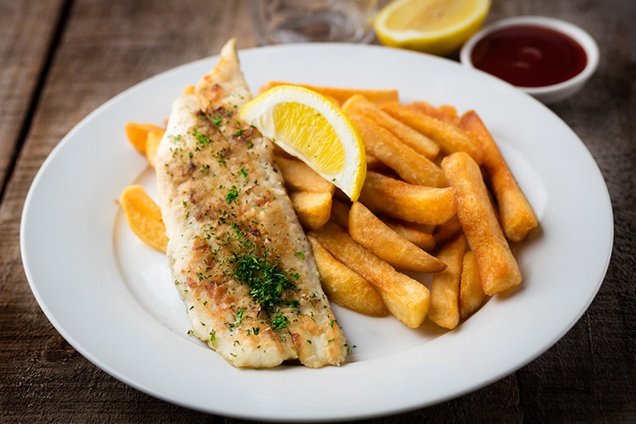 grilled fish and chips