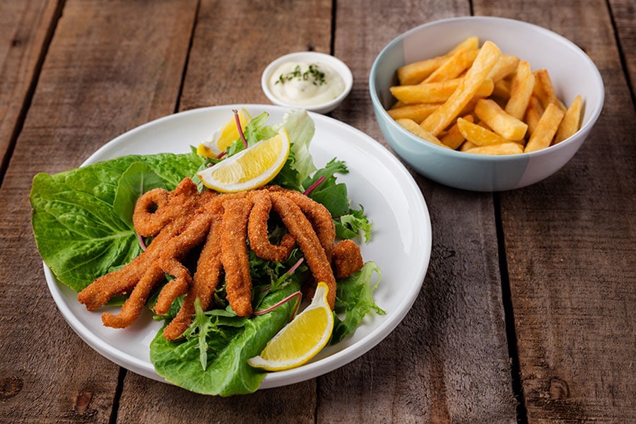calamari and chips